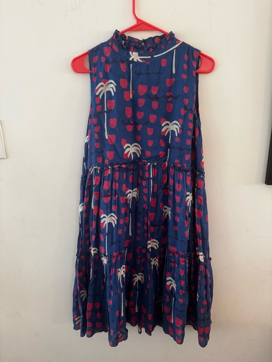 Oliphant Dresses & Skirts - Oliphant Pink Blue White Tropical Print Sleeveless Midi Dress, Size Large